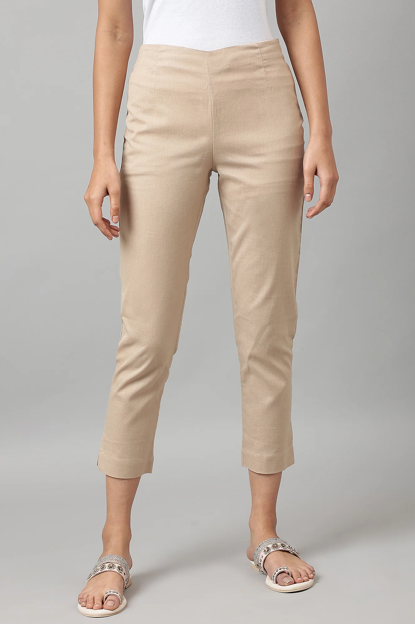 Beige And Black Slim Pants Combo - Image 2