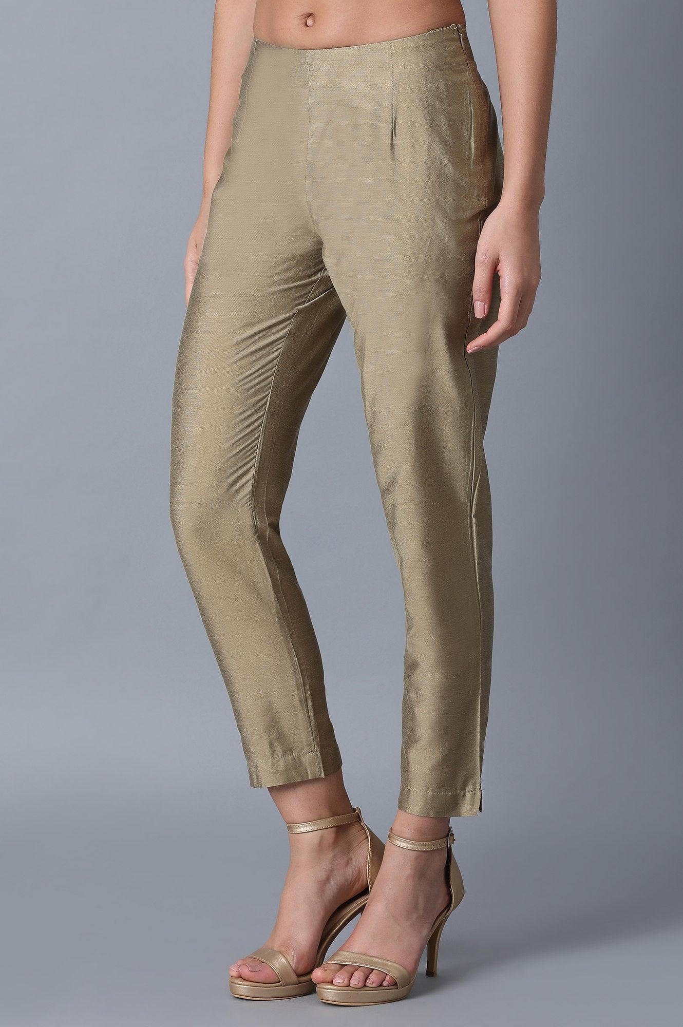 Beige Cropped Trousers - Image 3
