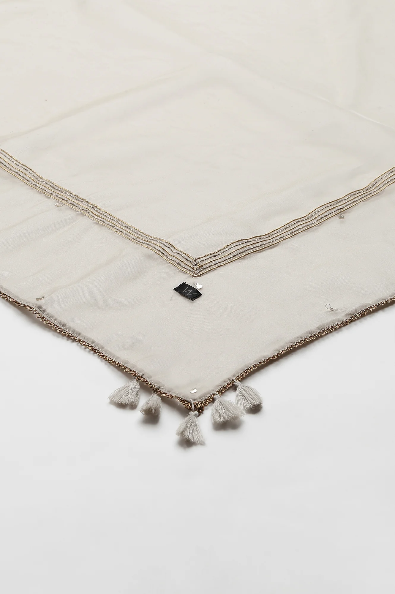 Beige Ethnic Organza Dupatta - Image 5