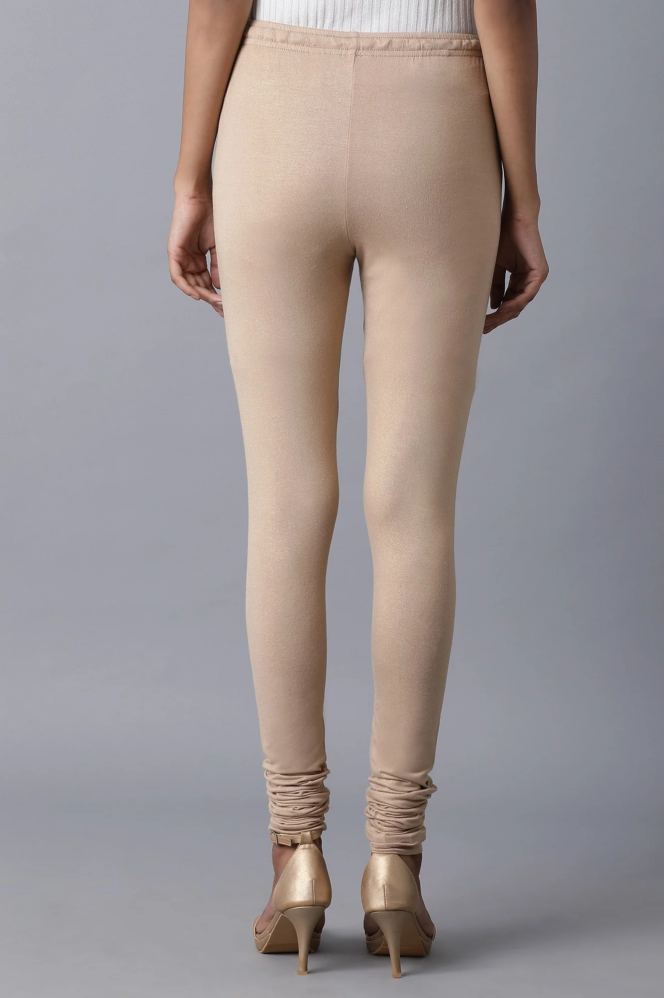 Beige Knitted Churidar - Image 2