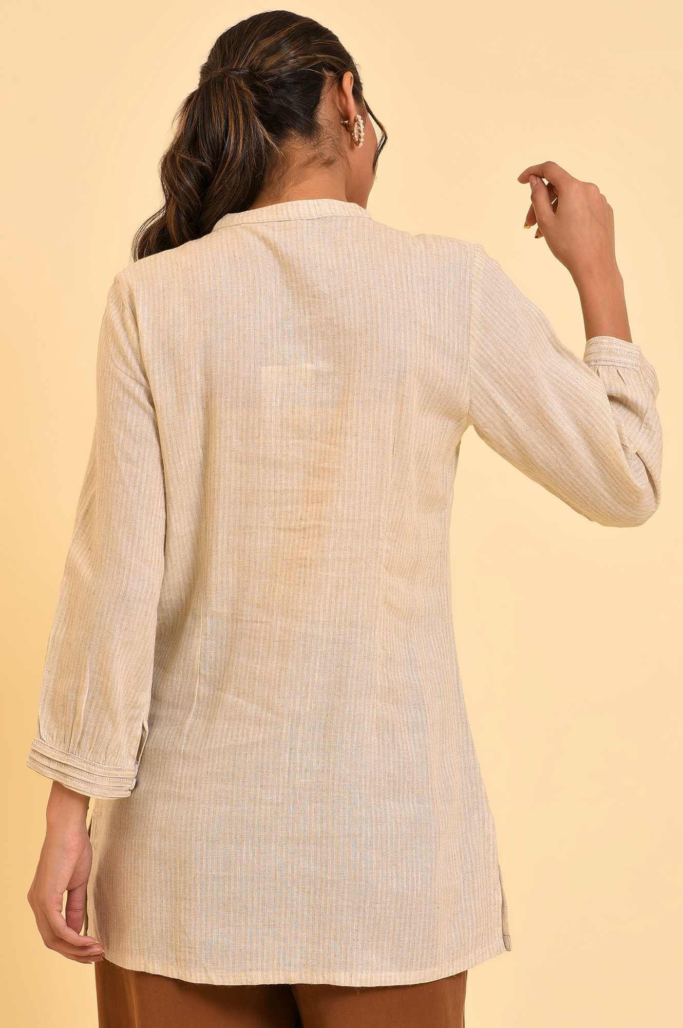 Beige Pleated Western Top - Image 2