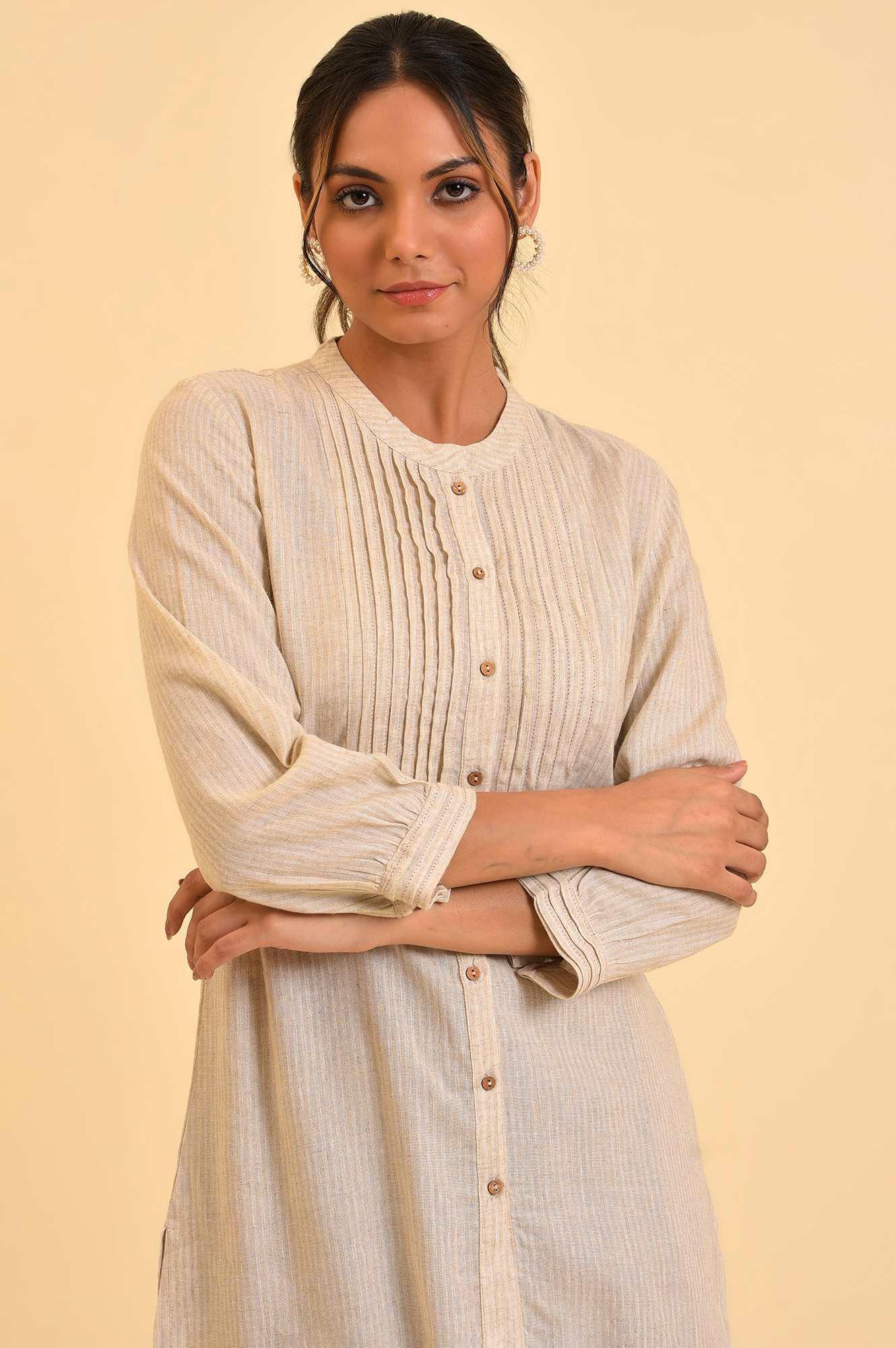 Beige Pleated Western Top - Image 6