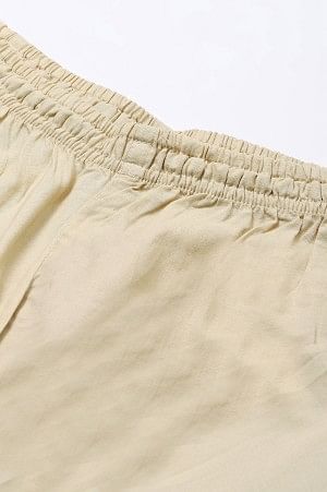 Beige Solid Knitted Churidar - Image 6