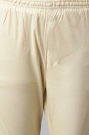 Beige Solid Knitted Churidar - Image 8