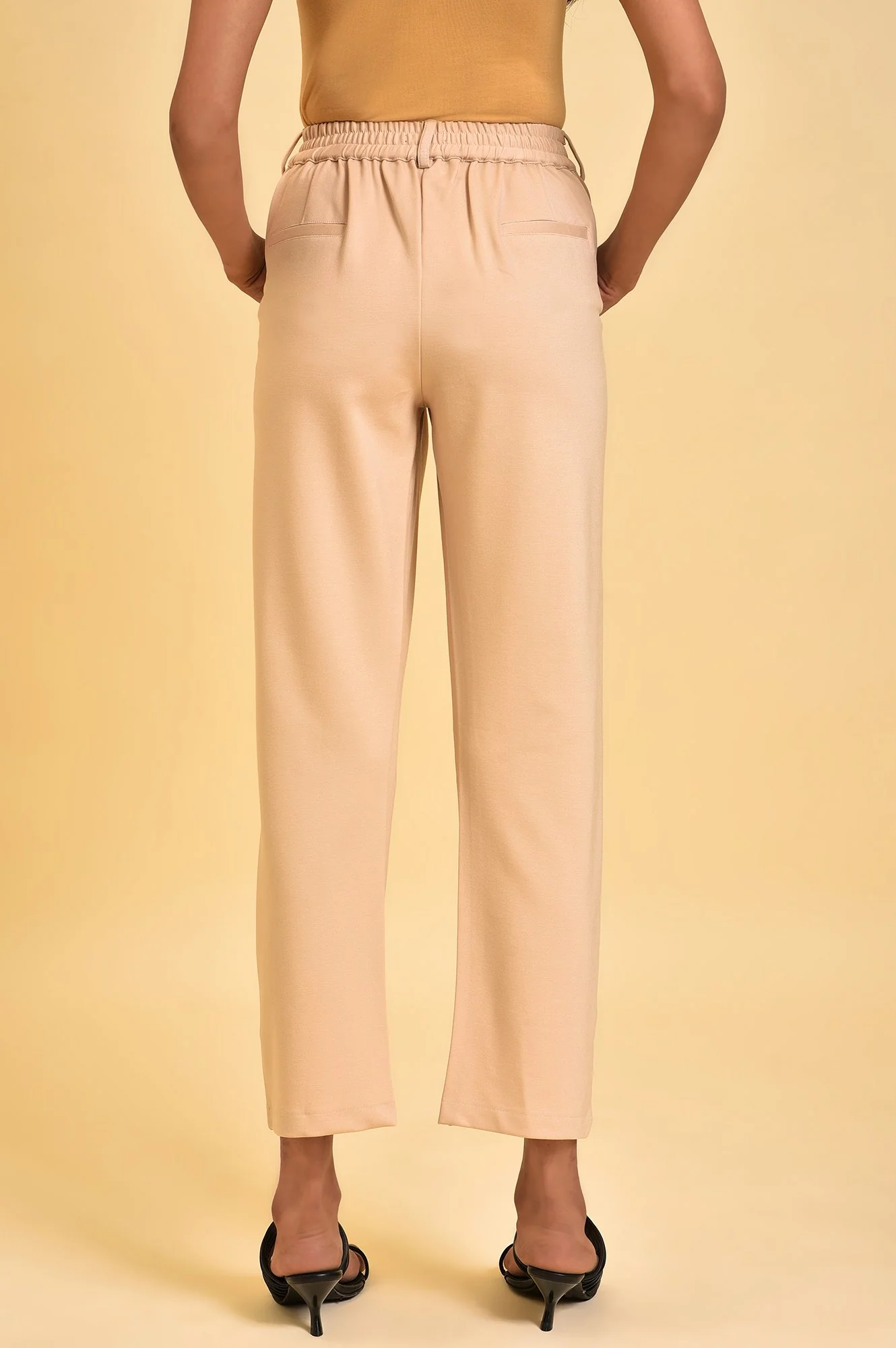 Beige Western Straight Pants - Image 2