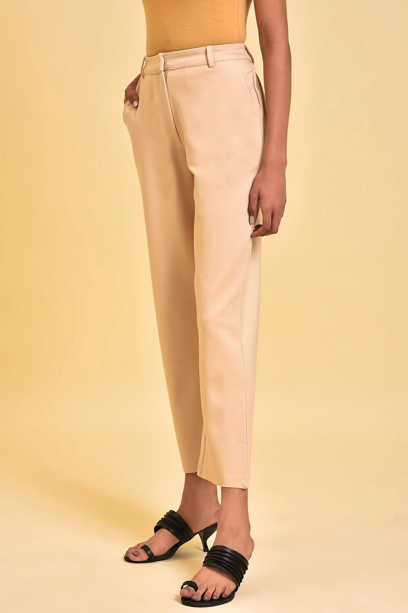 Beige Western Straight Pants - Image 3