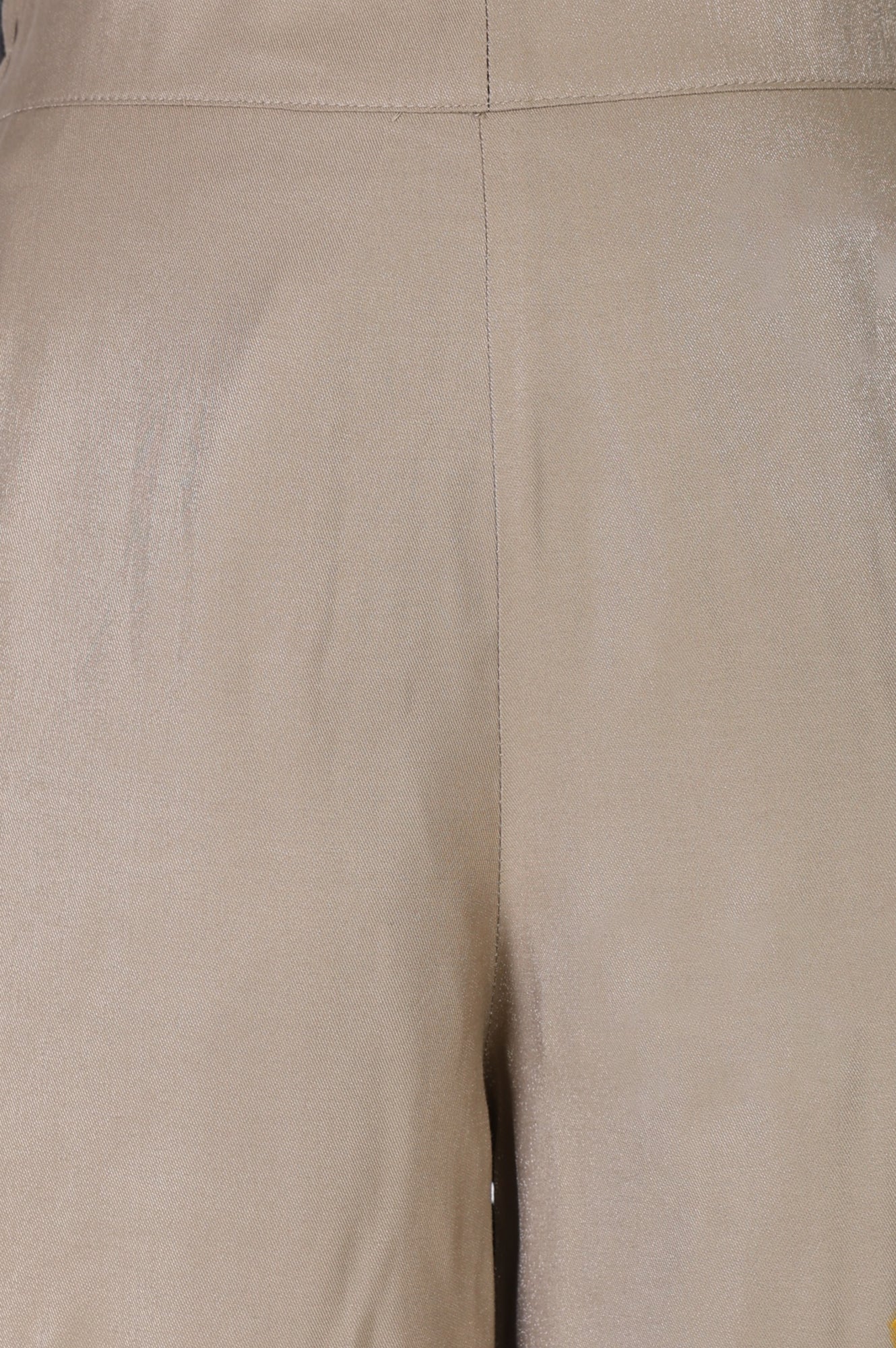 Elleven Women's Beige Yarn Dyed Solid Rayon Wide Leg Palazzo - Image 6