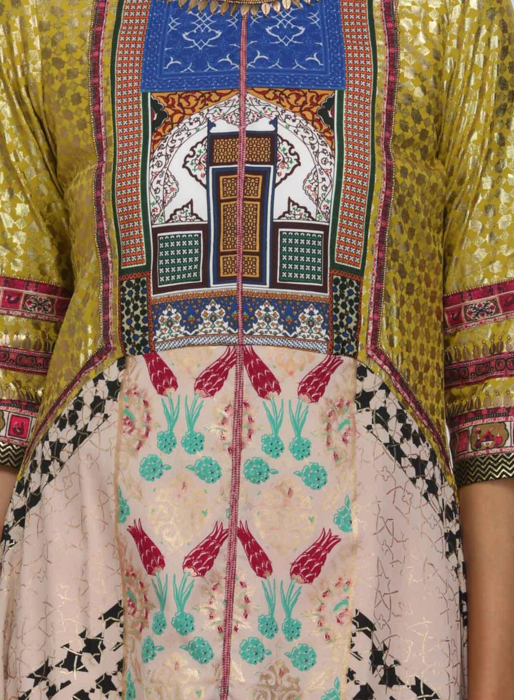 Beige & Yellow Printed kurta - Image 5