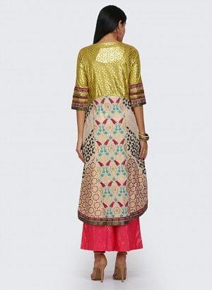 Beige & Yellow Printed kurta - Image 9