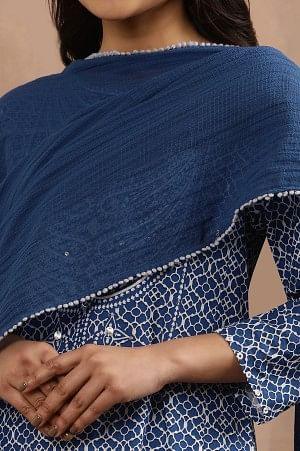 Bkue Crinkle Cotton Kota Dupatta - Image 4
