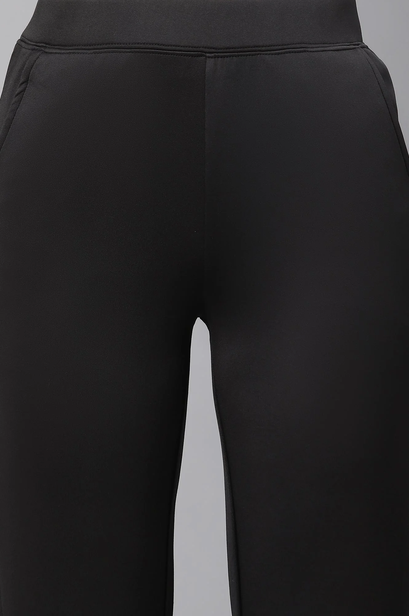 Elleven Women's Black Solid Straight Fit Pants With Side Pockets - Image 6