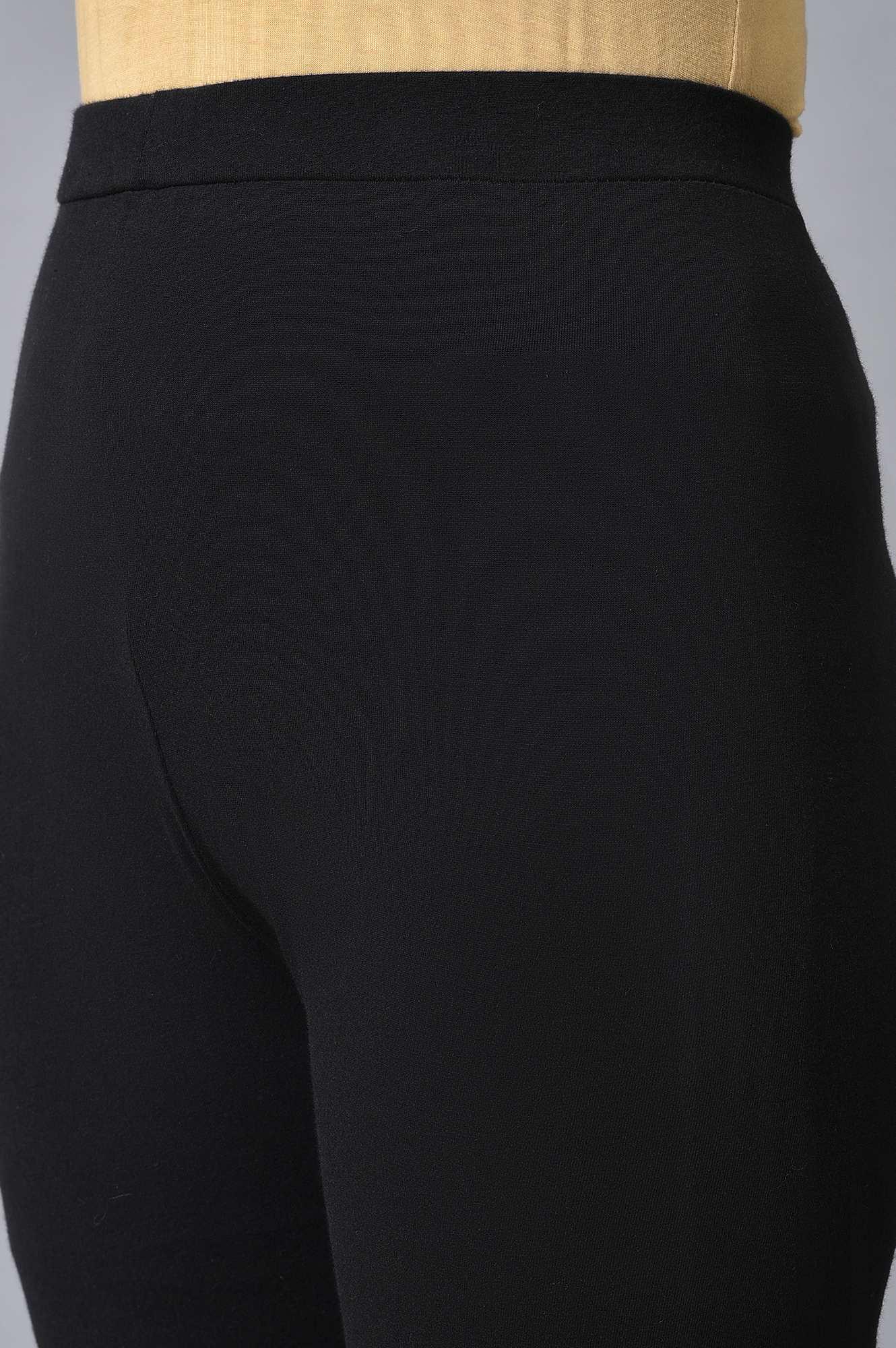 Black Embroidered Asymmetrical kurta Set - Image 7