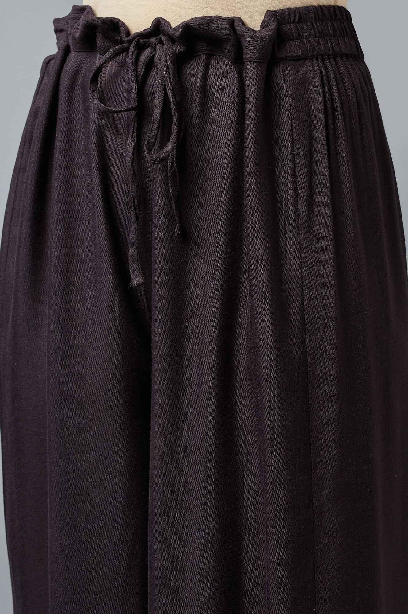 Black Embroidered kurta with Parallel Pants - Image 6