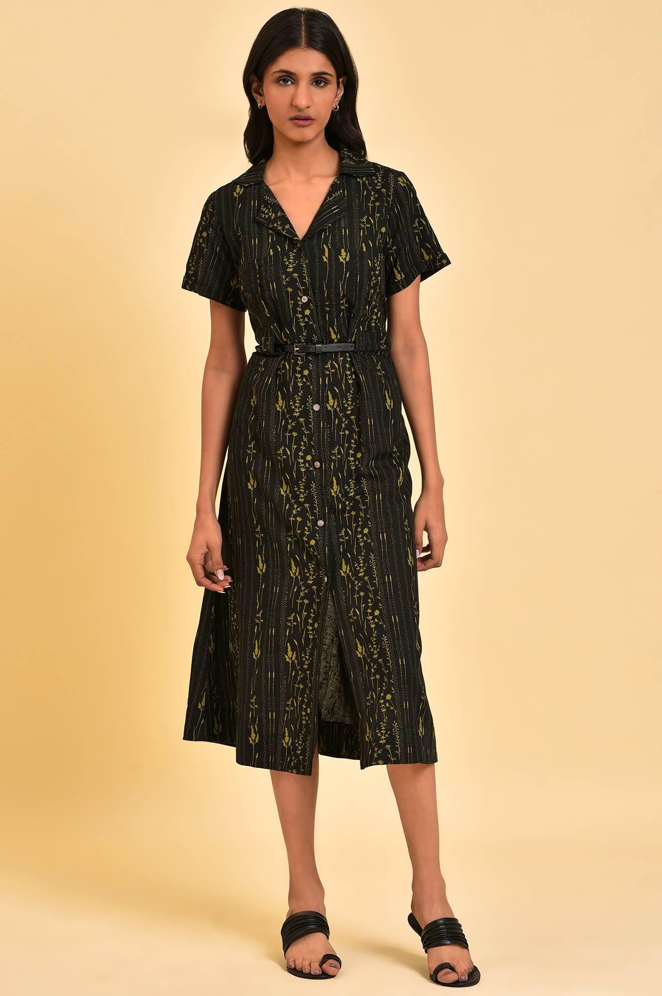 Black Floral Printed Vacation Dress - Image 6