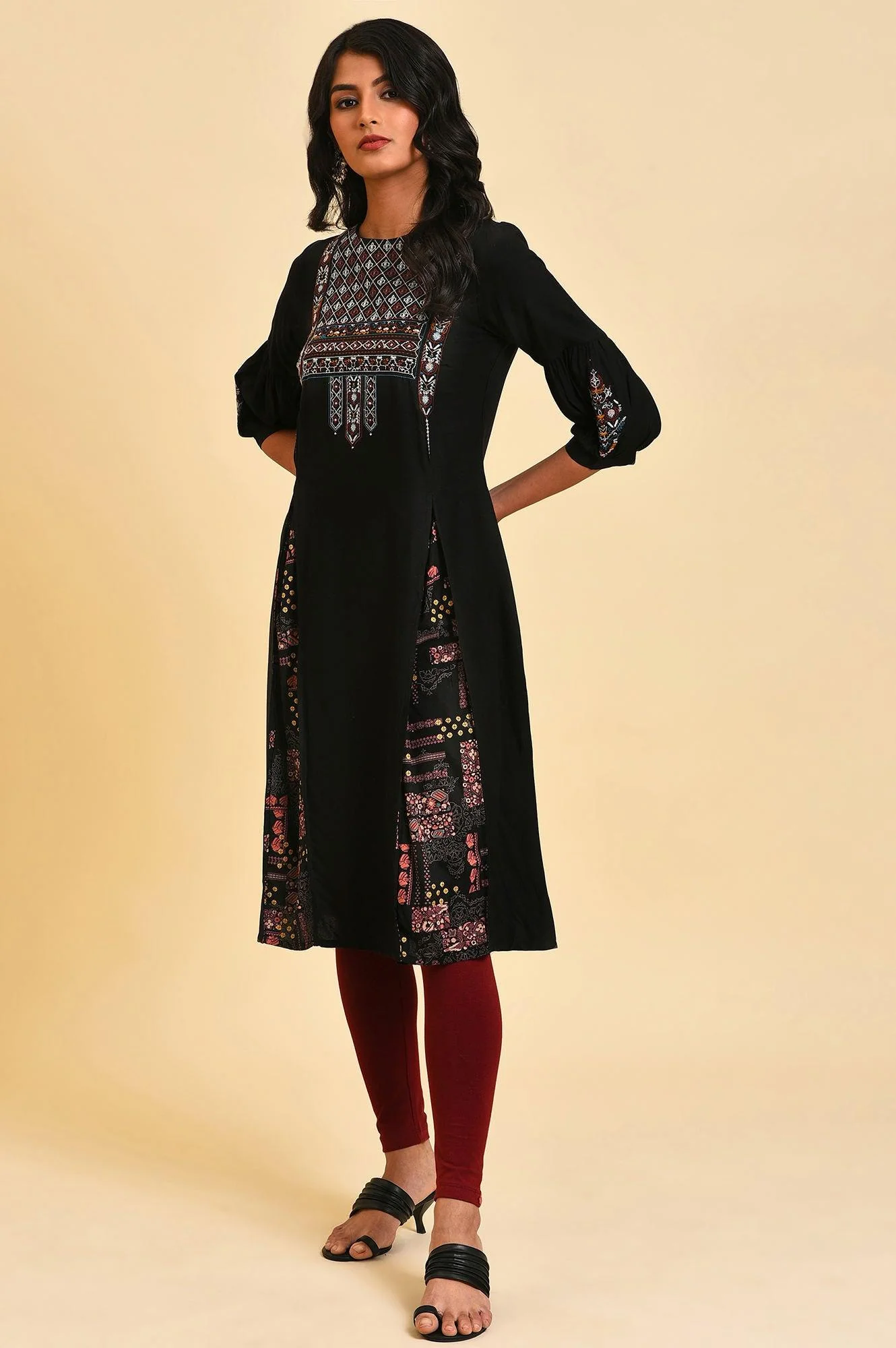 Black Godget Tunic With Multi-Coloured Embroidery - Image 6