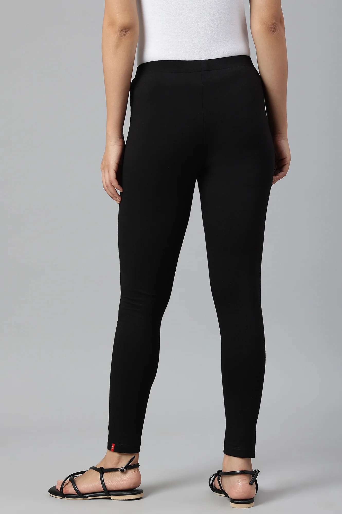 Black Knitted Cotton Lycra Tights - Image 4