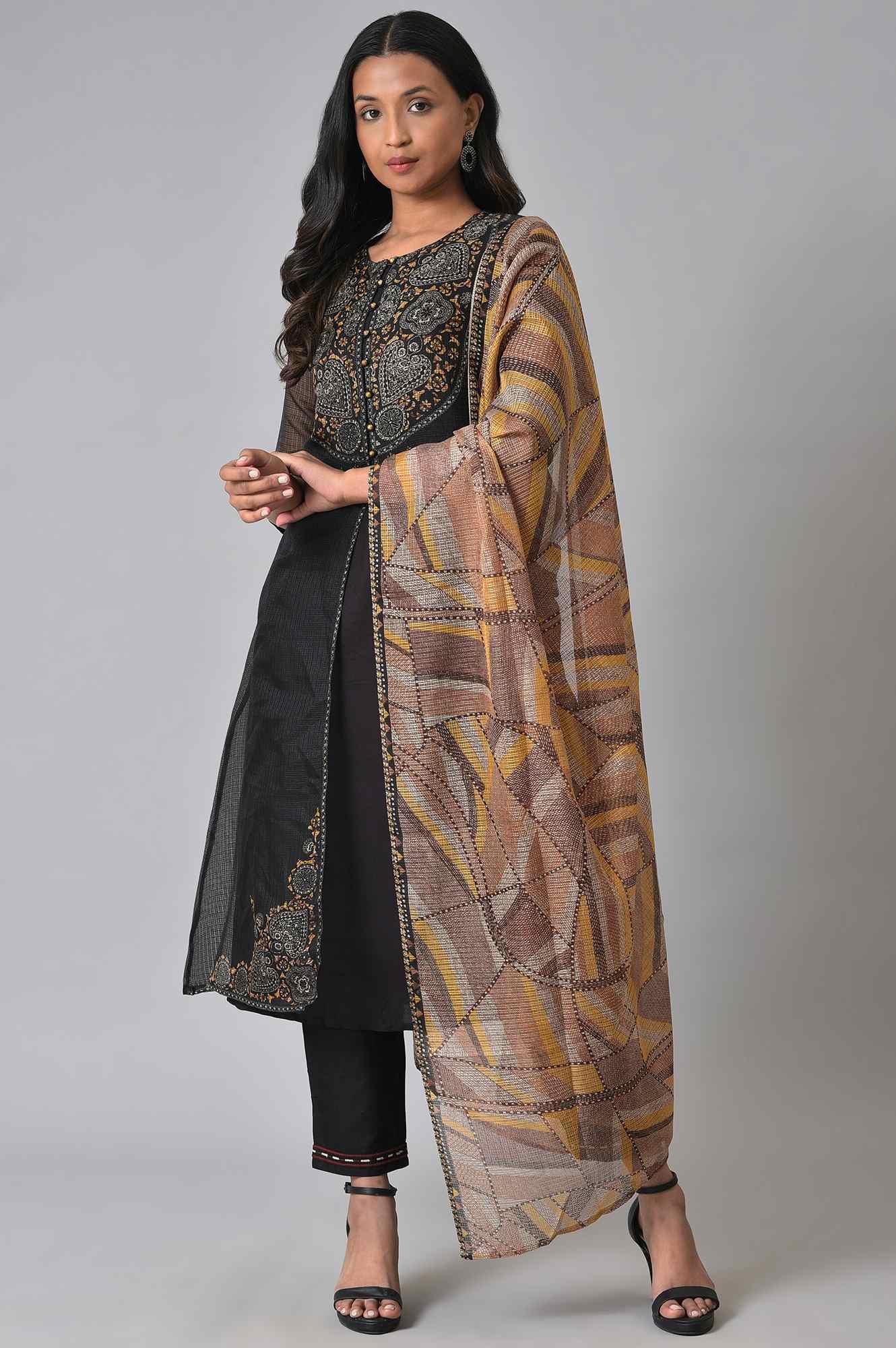 Black Kota Jacket And kurta Set - Image 12