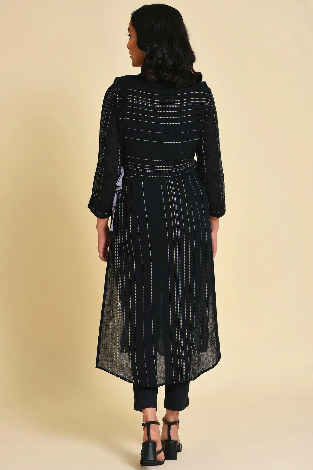 Black Mock Vest kurta - Image 2