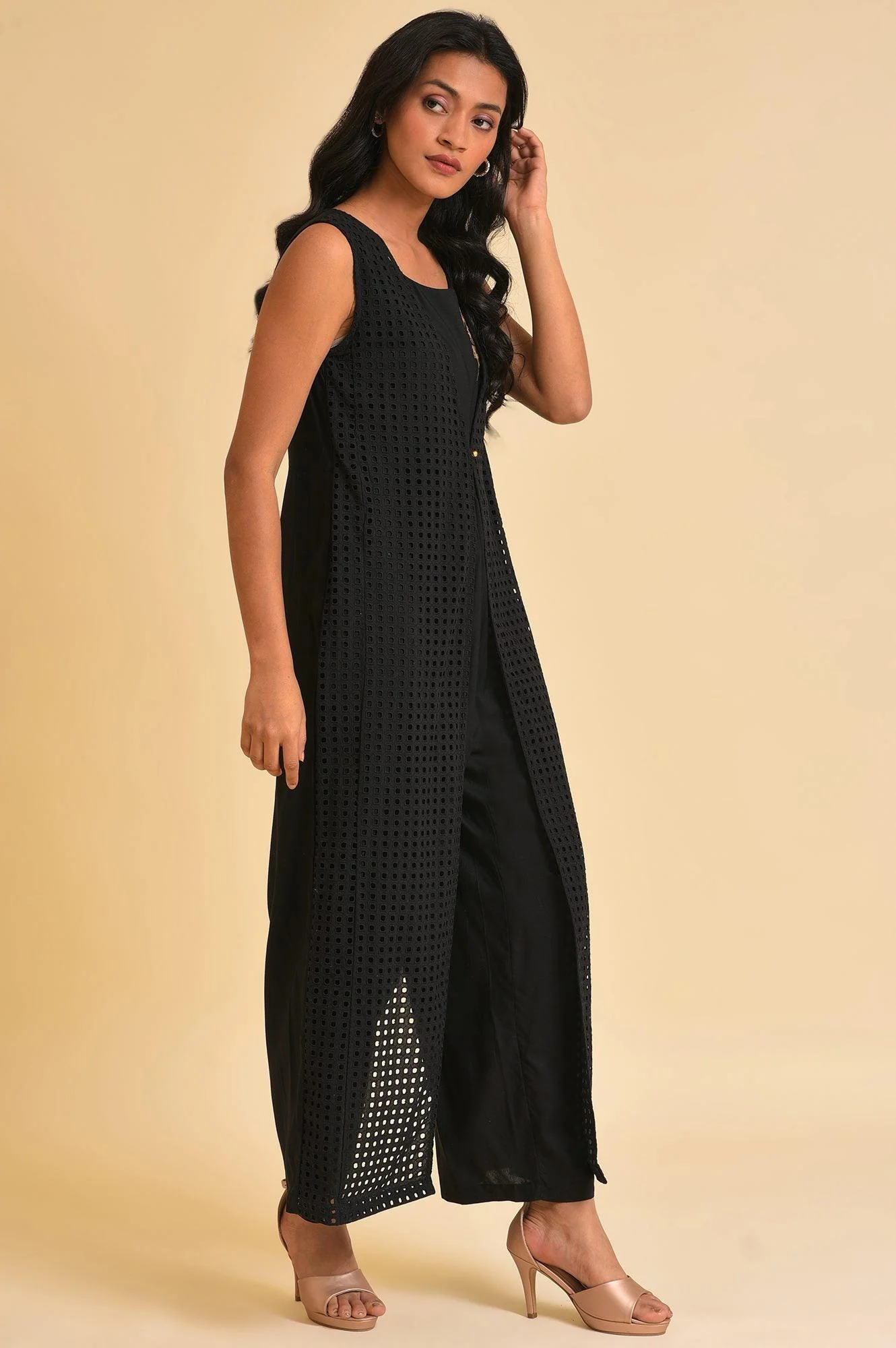 Black Schiffli Jumpsuit - Image 4