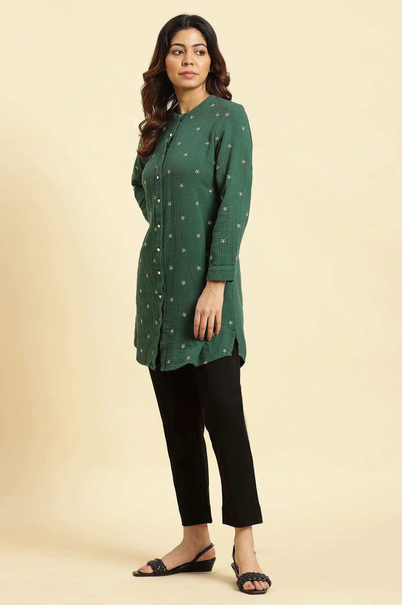 Black Slim Fit Elasticated Western Pants - Image 5