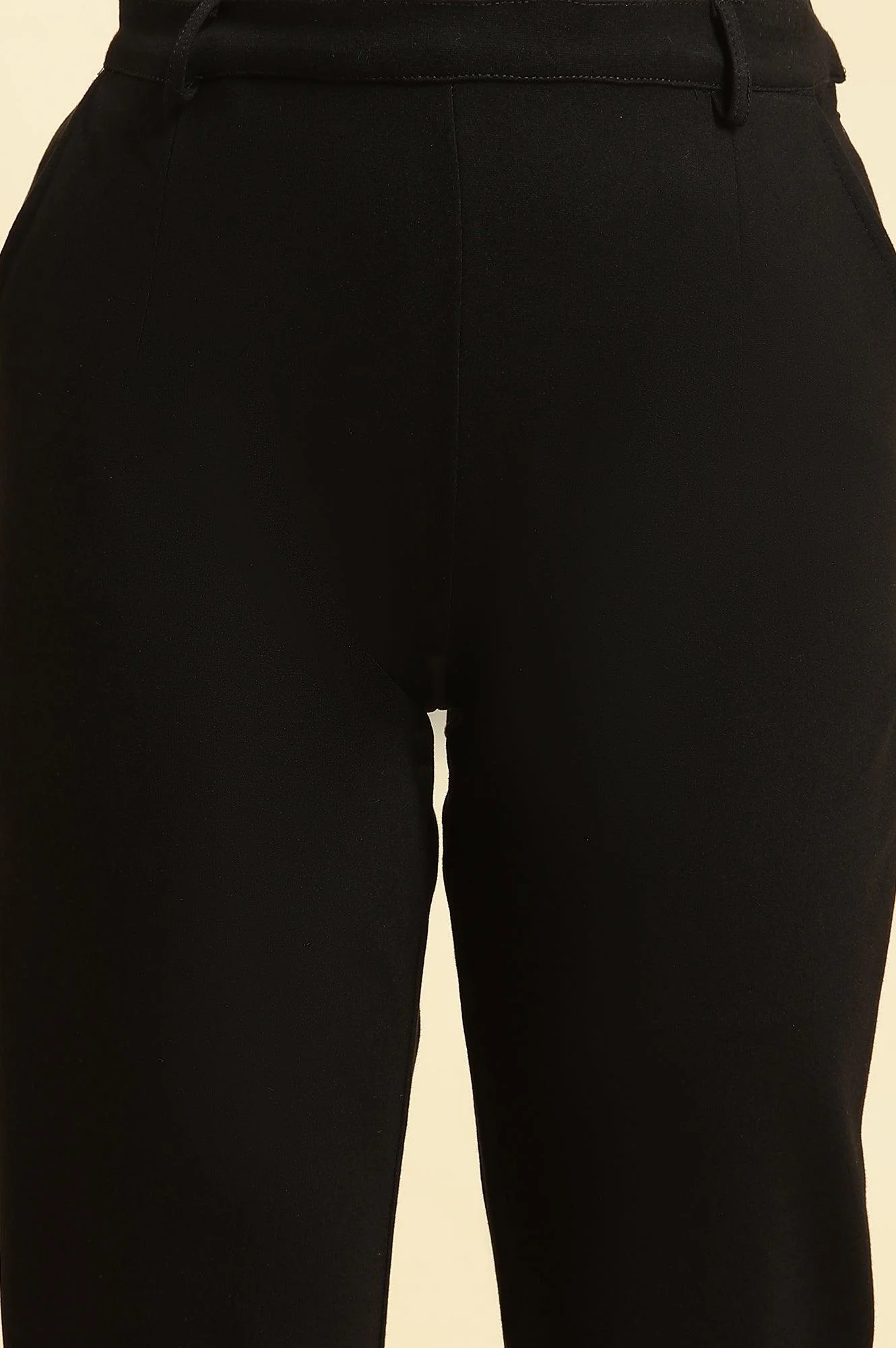 Black Slim Fit Elasticated Western Pants - Image 6