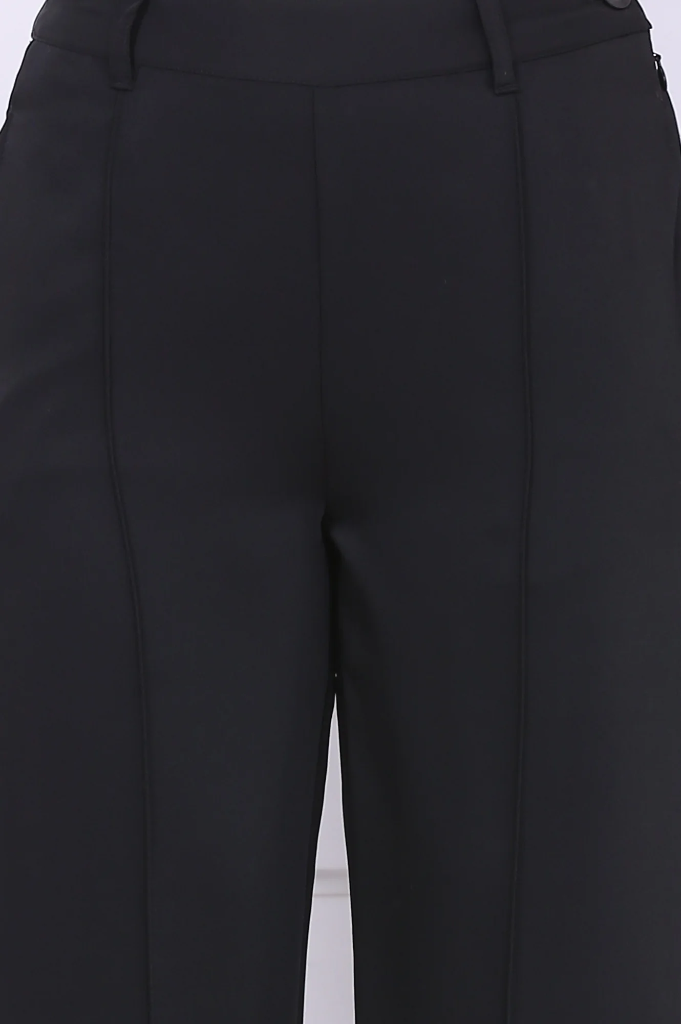 Elleven Women's Black Solid Straight Parallel Pants with YKK Zipper - Image 6