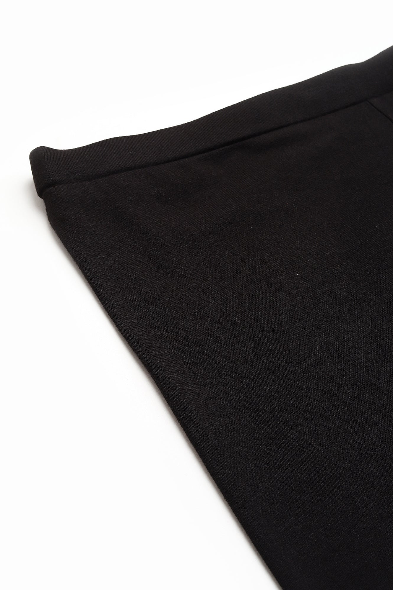 Black Solid Viscose Lycra Ankle Length Leggings - Image 6