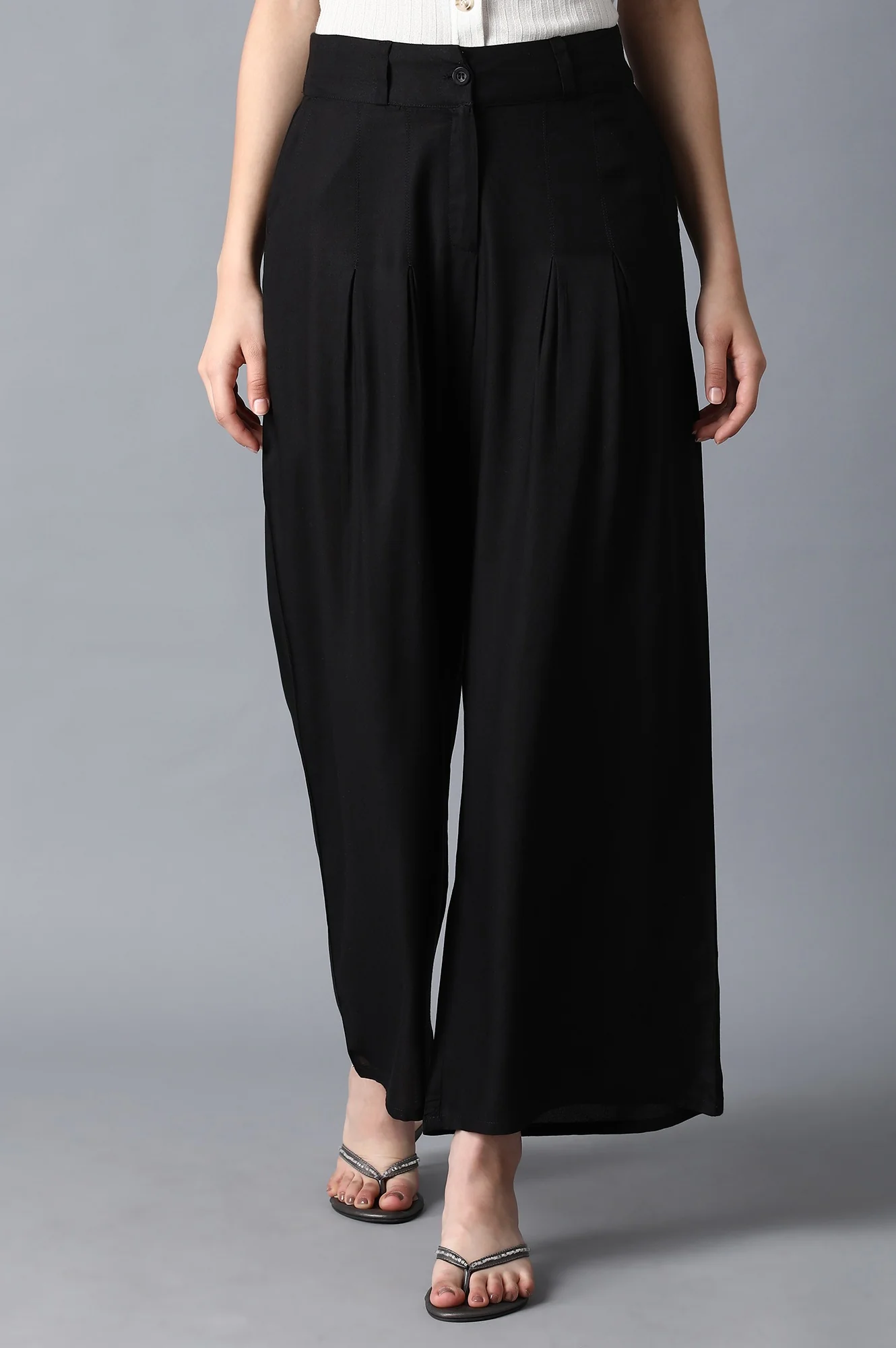Black Tailored Volume Pants