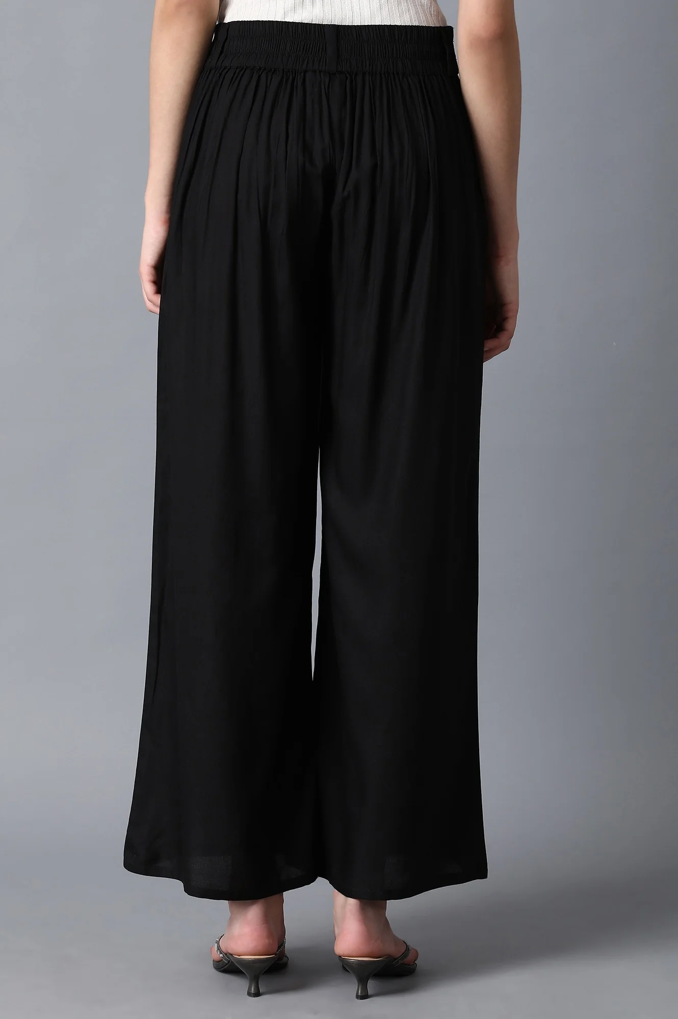 Black Tailored Volume Pants - Image 3