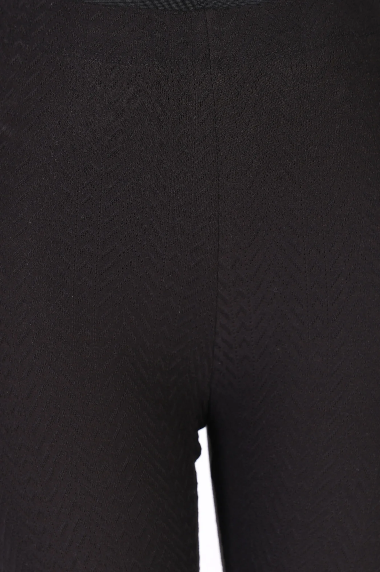 Elleven Women's Black Textured Cotton Blend Skinny Fit Ankle Length Leggings - Image 3