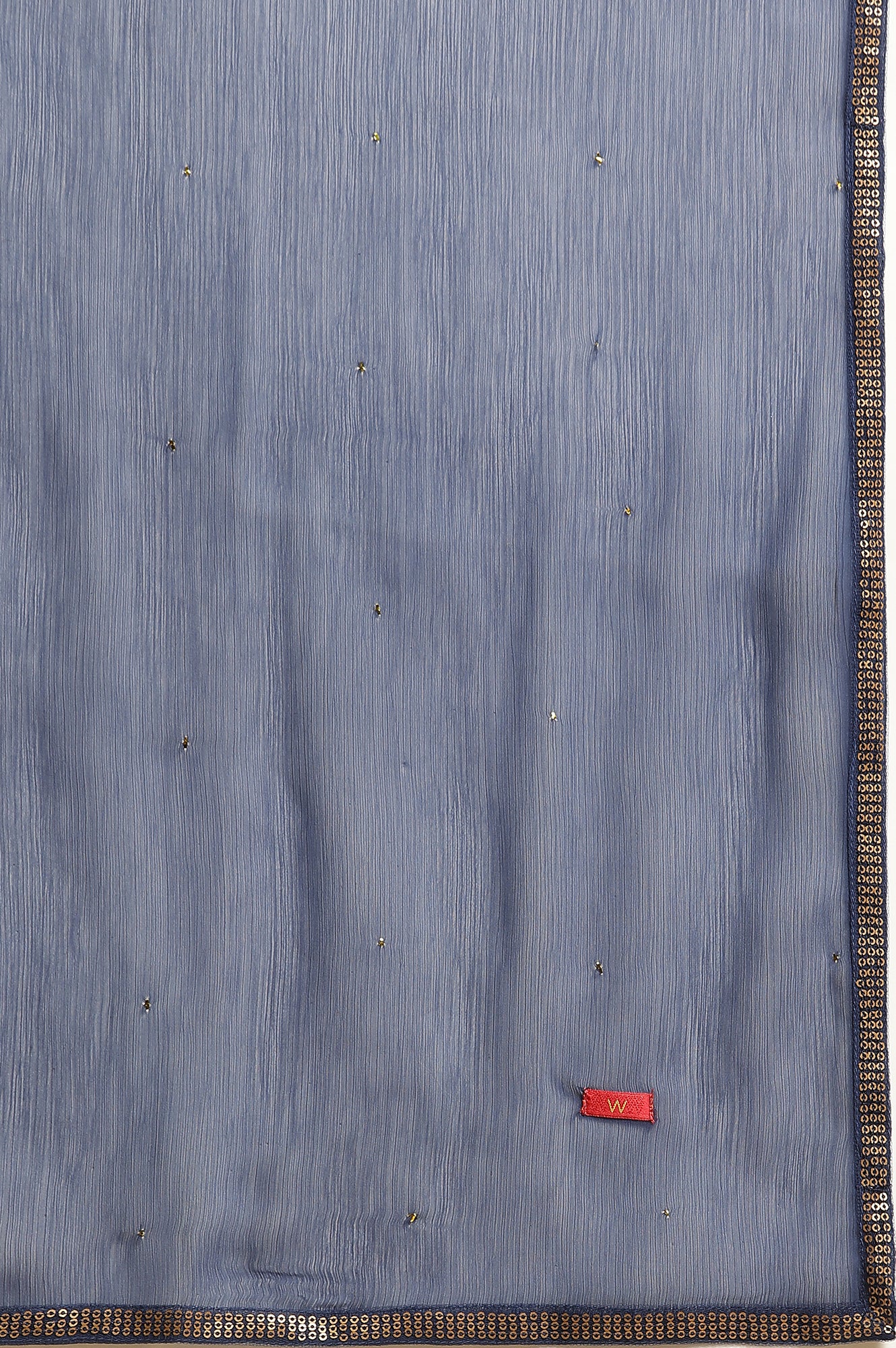 Blue Chiffon Mukaish Dupatta - Image 5