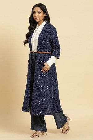 Blue Cotton Yarn Dyed Western Jacket - Image 3