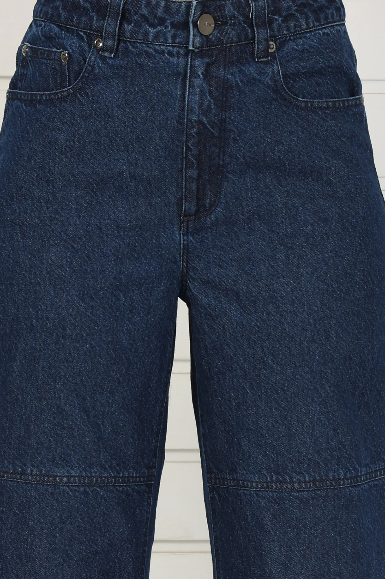 Elleven Women's Blue Denim Mid Rise Ankle Length Flared Pants with YKK Zipper - Image 6