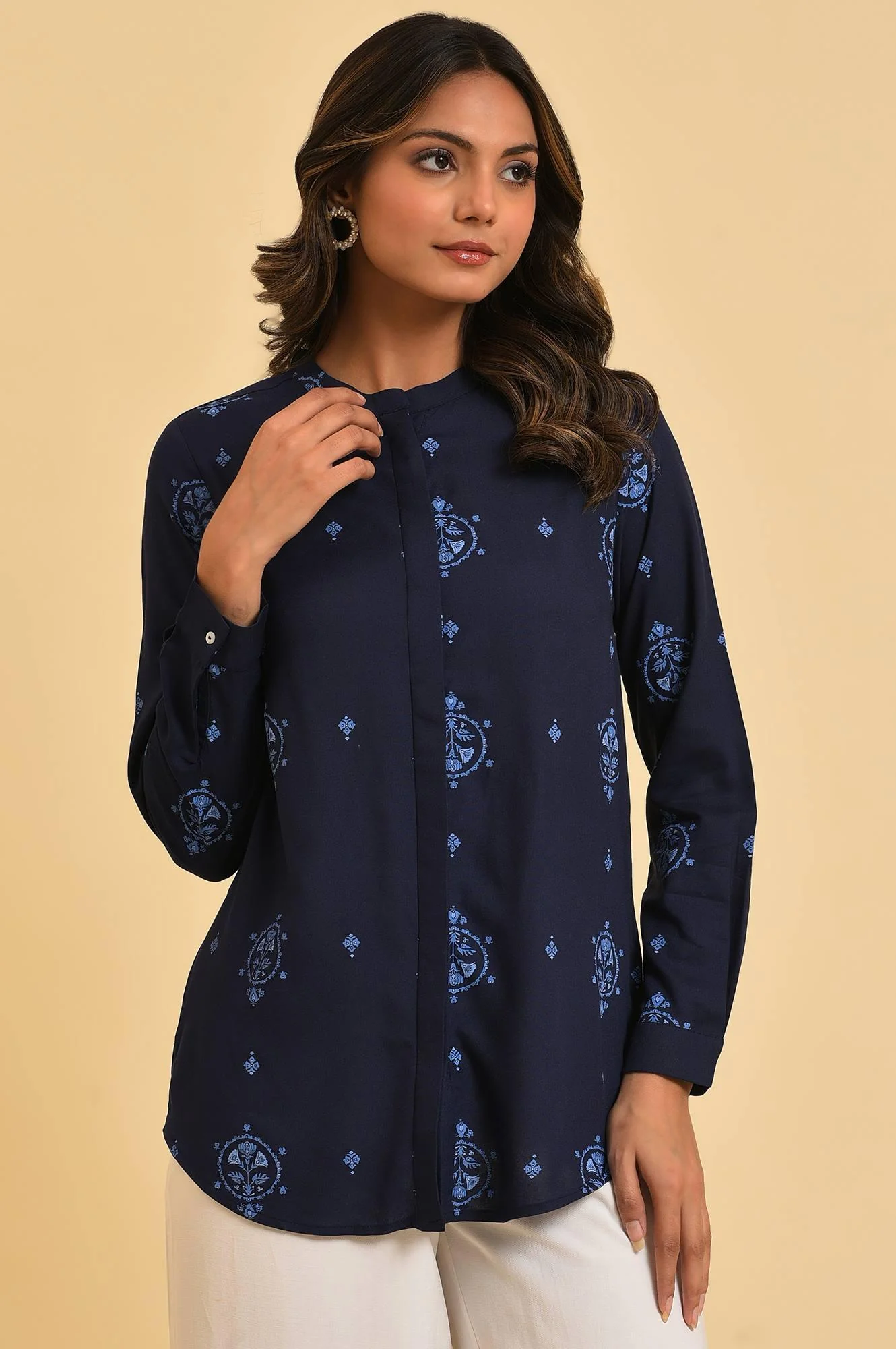 Blue Floral Printed Summer Top - Image 2