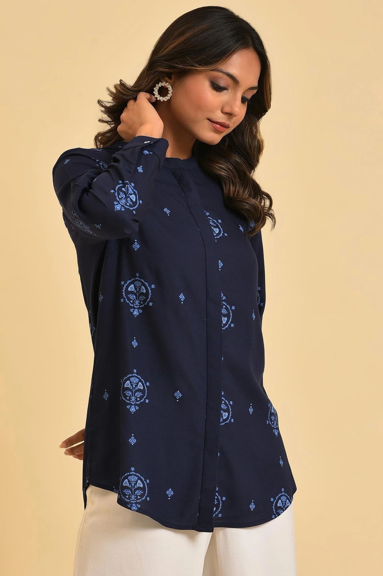 Blue Floral Printed Summer Top - Image 5