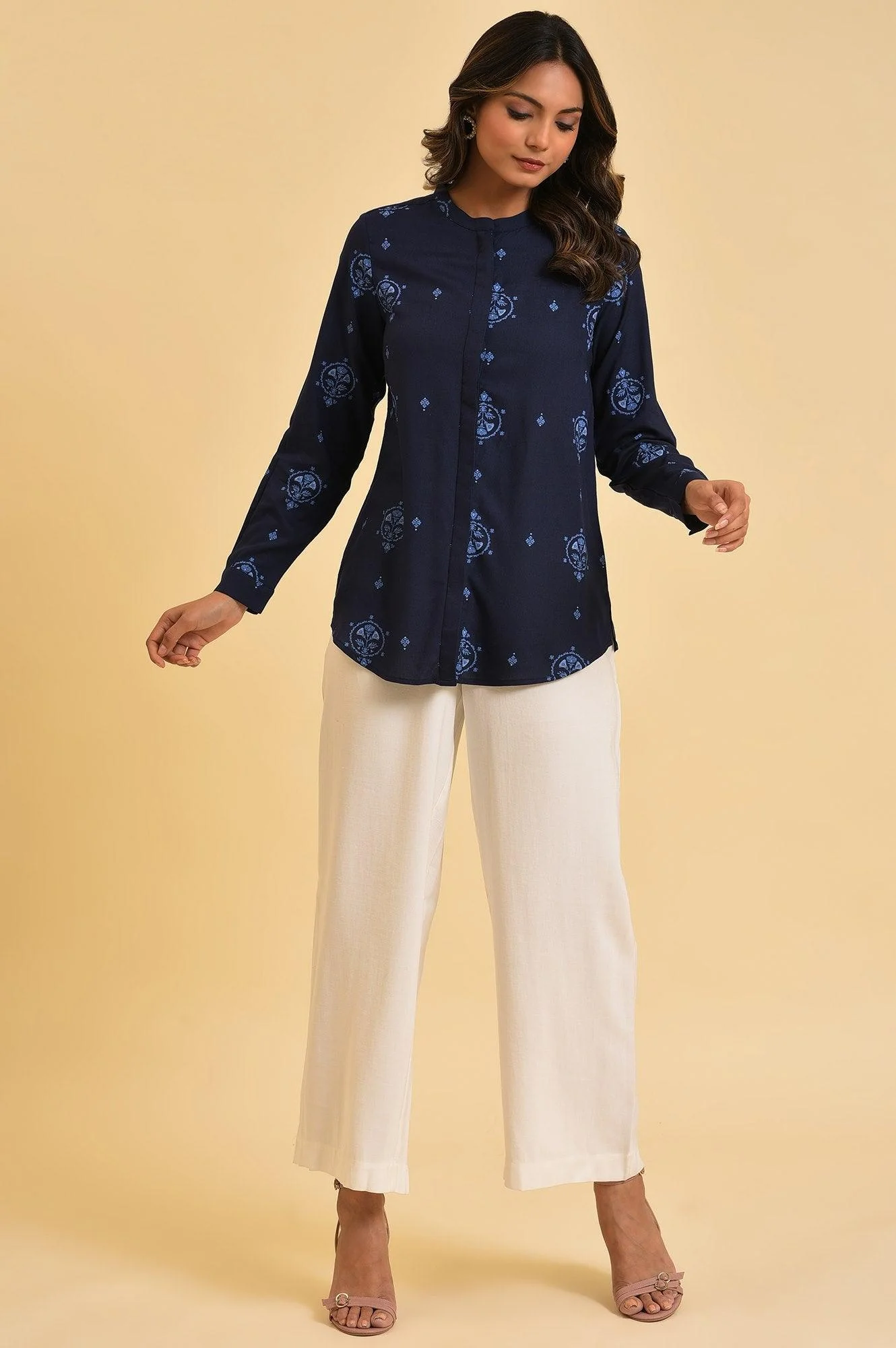 Blue Floral Printed Summer Top - Image 6