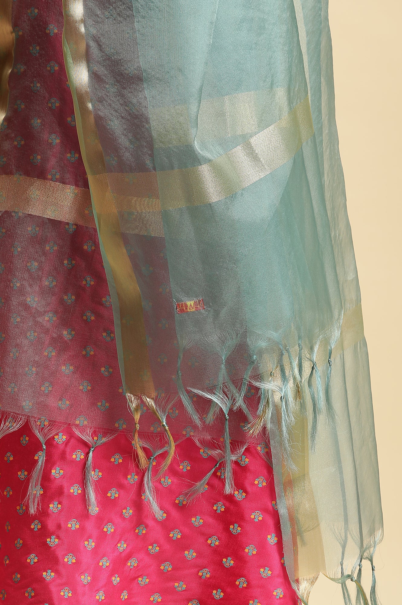 Blue Organza Festive Dupatta - Image 5