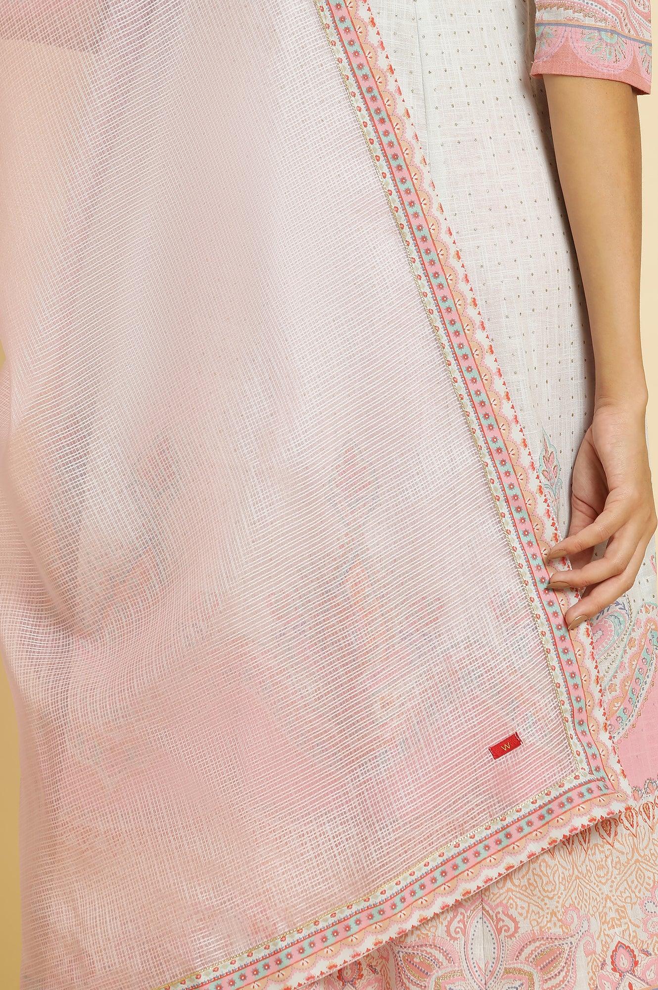 Blue Paisley Printed Anarkali Kurta, Pants & Dupatta Set - Image 8