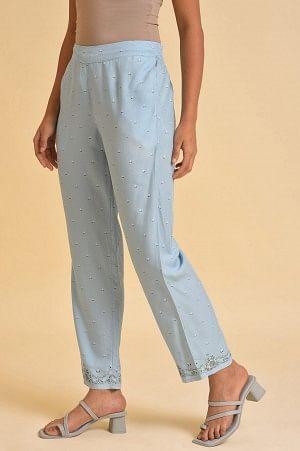 Blue Plus Size Slim Pants - Image 3