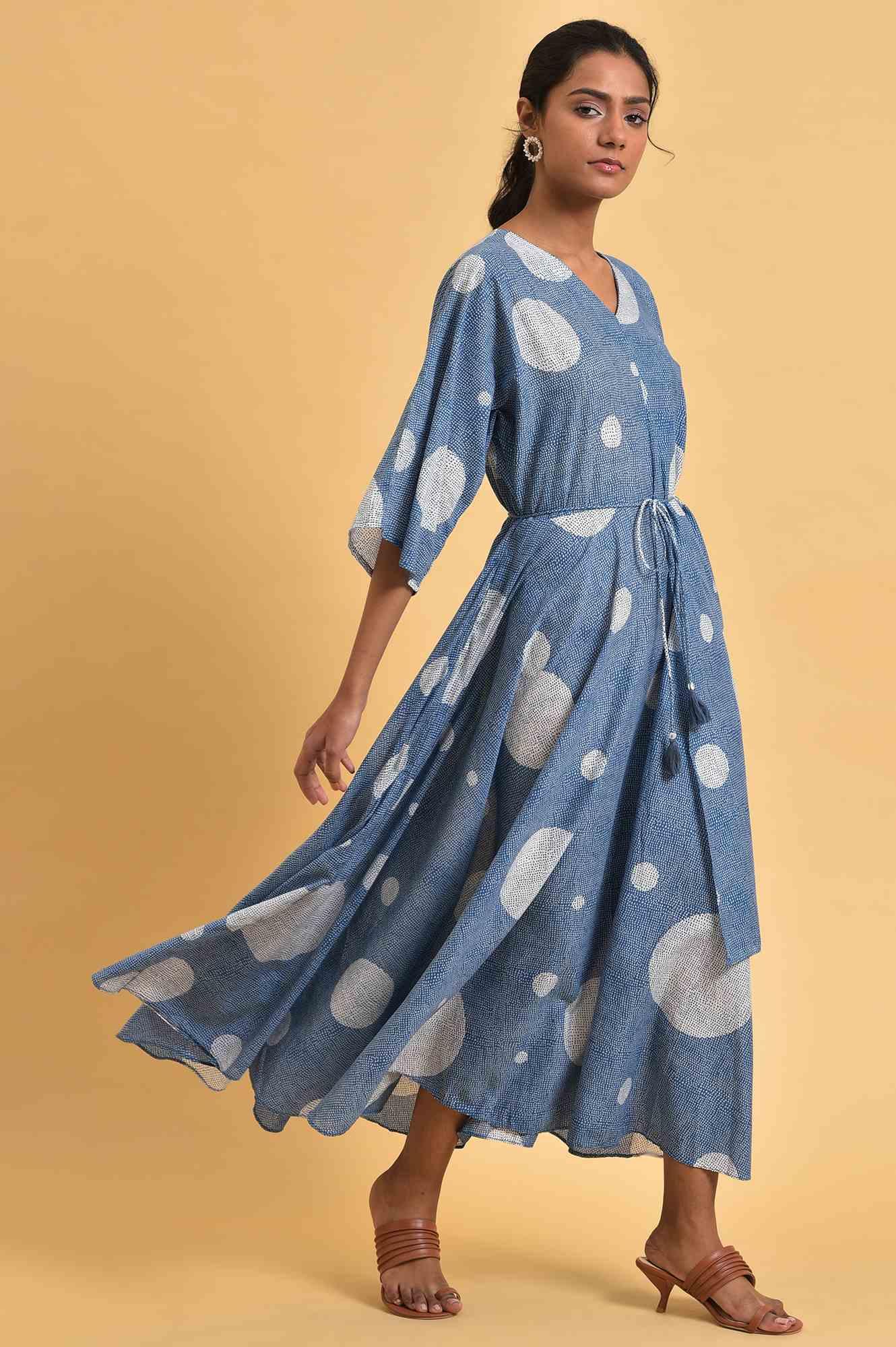 Blue Polka Play Circle Asymmetrical Dress - Image 4