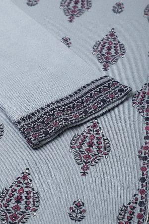 Blue Printed Knitted Winter Plus Size kurta - Image 8