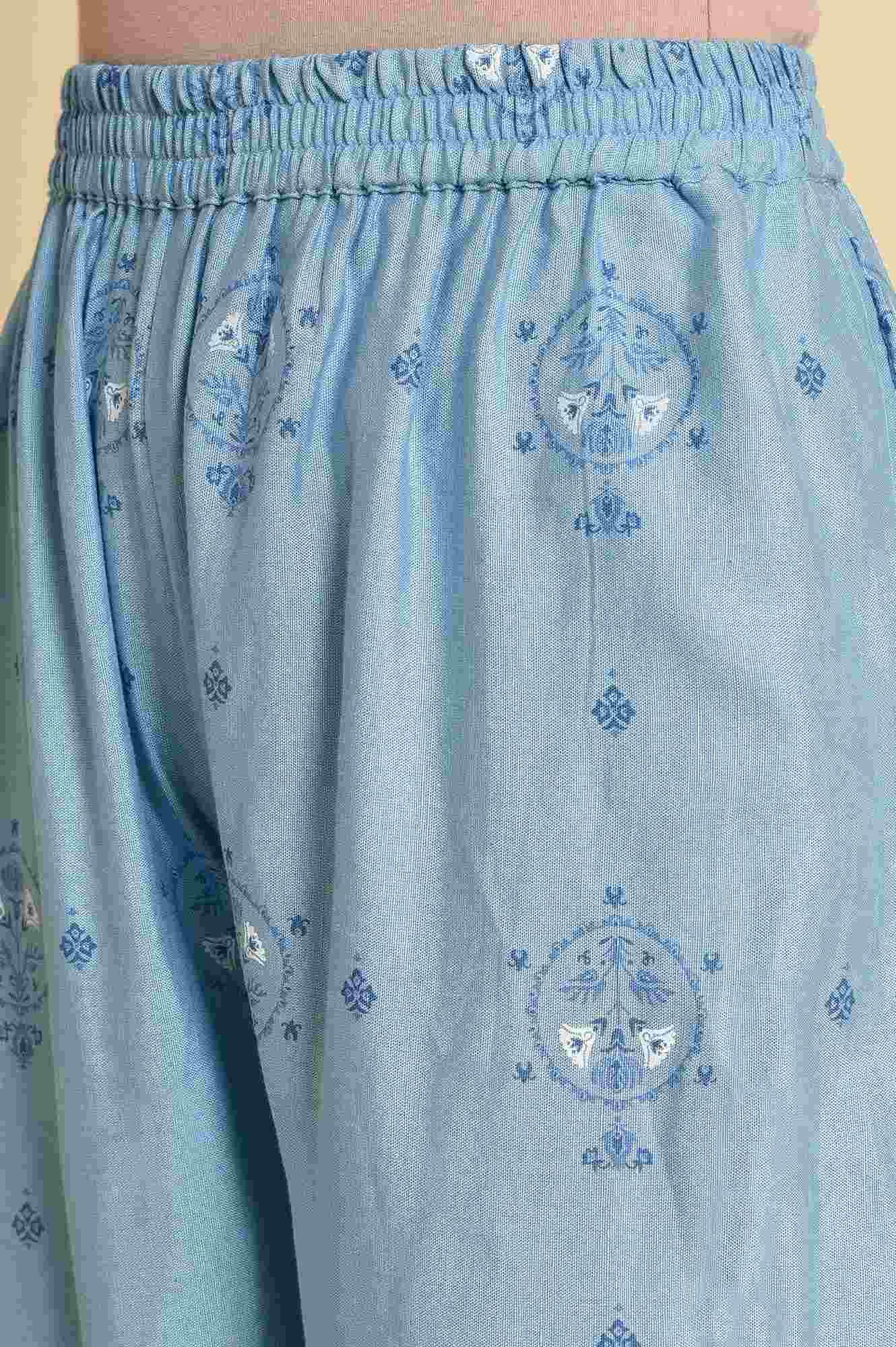 Blue Printed kurta Co-Ord Set - Image 8