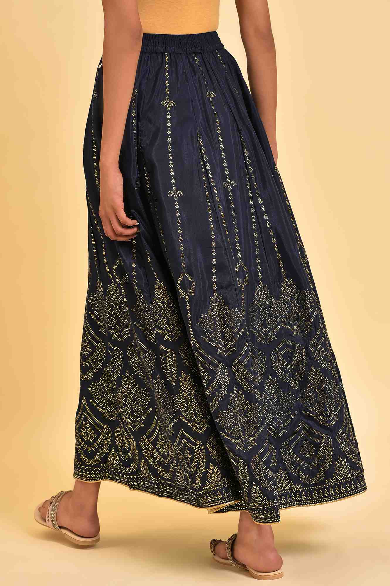 Blue Printed Light Festive Skirt - Image 2