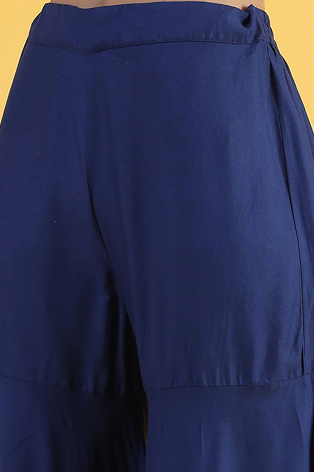 Blue Printed Metallic Embroidery Straight Kurta & Sharara with Dupatta Set - Image 7