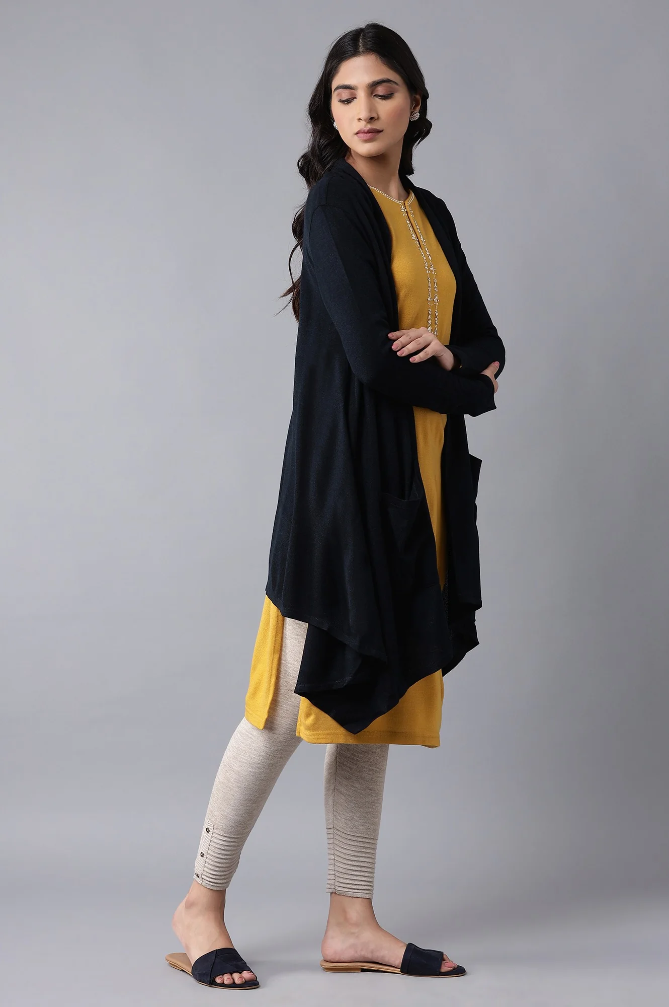 Blue Soft Acrylic Cardigan - Image 4