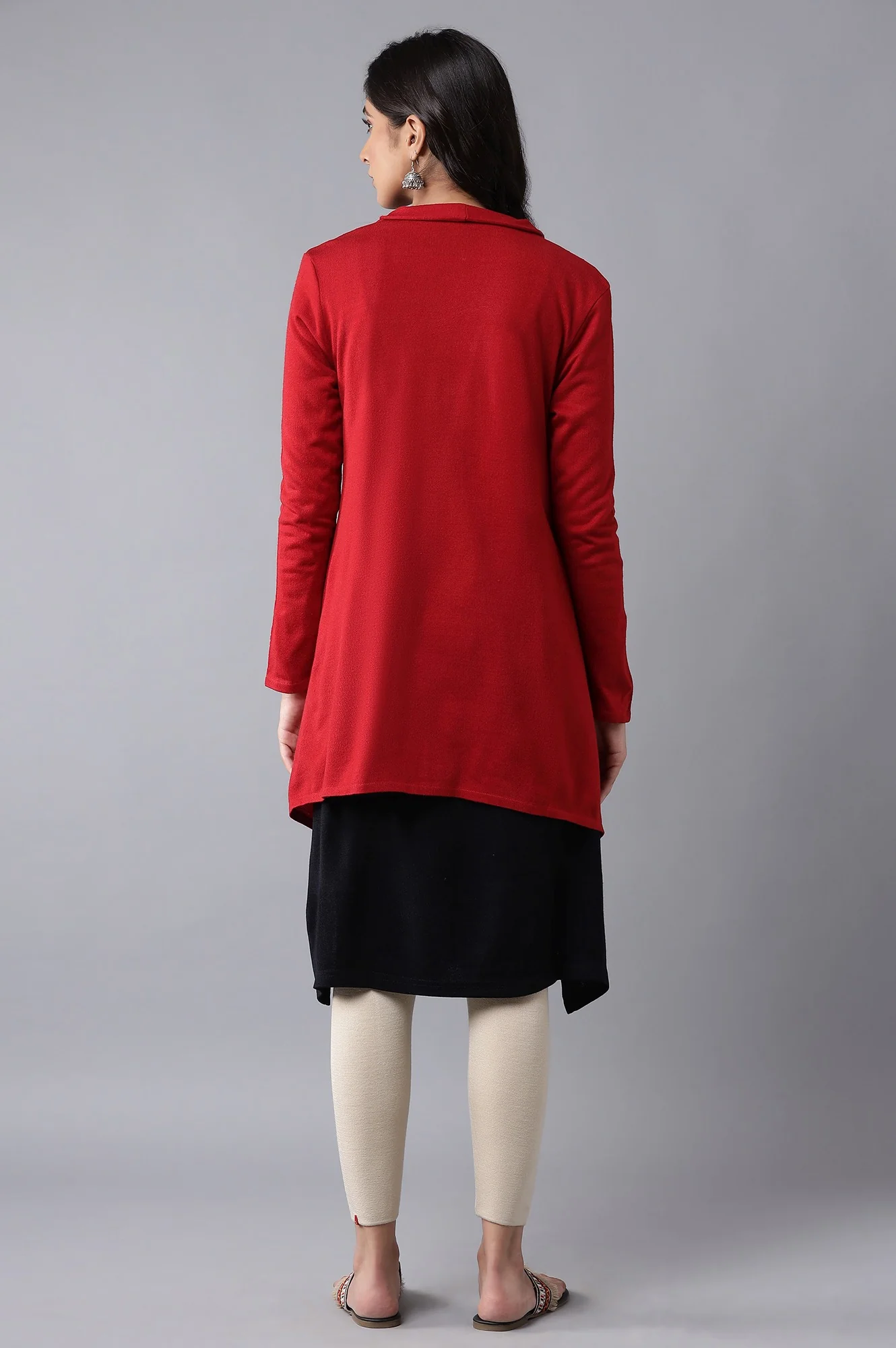 Red Soft Acrylic Cardigan - Image 2
