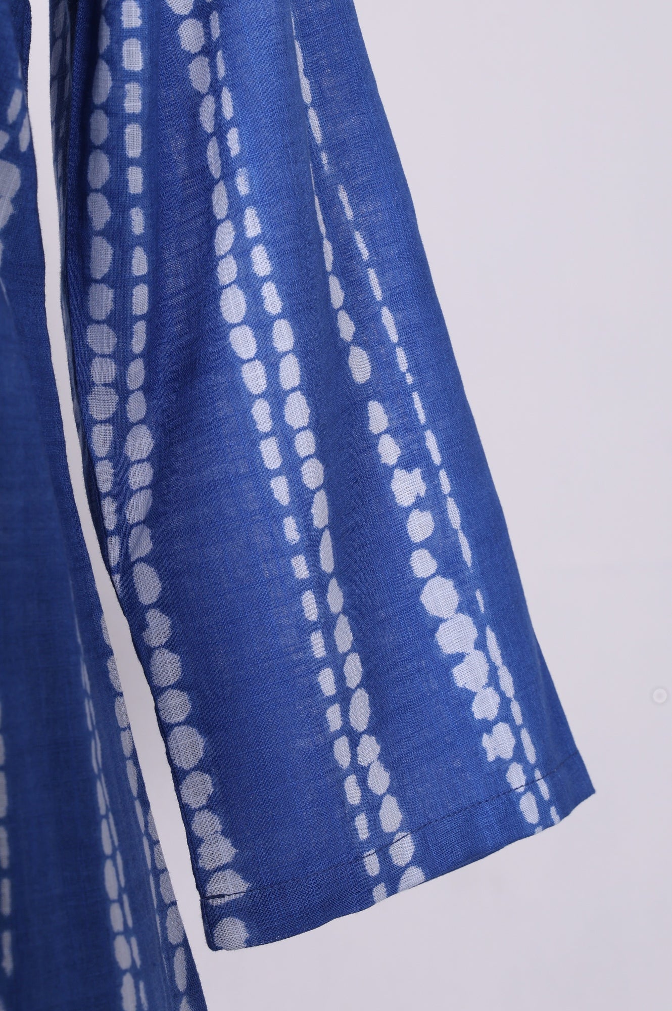Blue Striped Buttons Pure Cotton Straight Kurta - Image 5