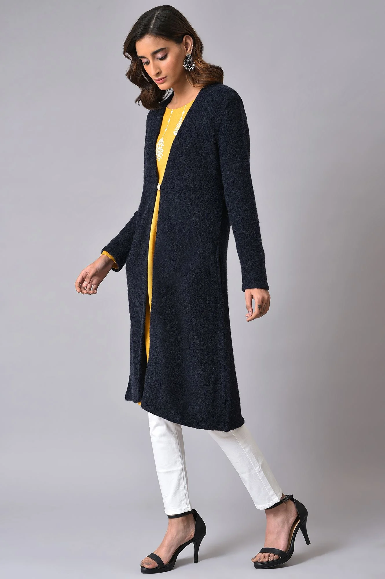 Blue Winter Women Cardigan - Image 3