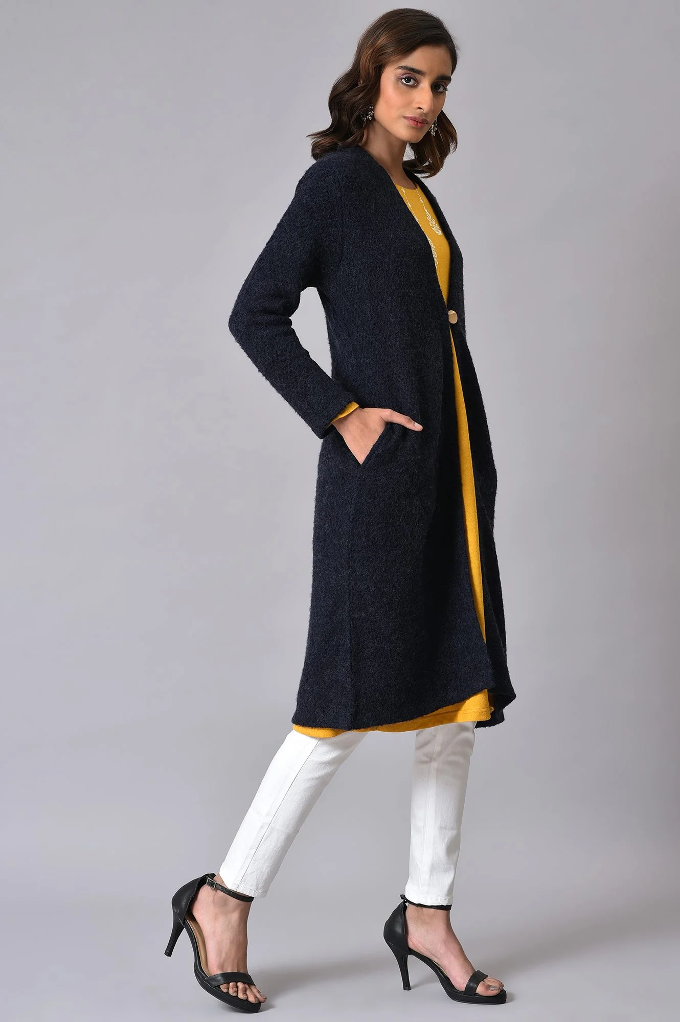 Blue Winter Women Cardigan - Image 4