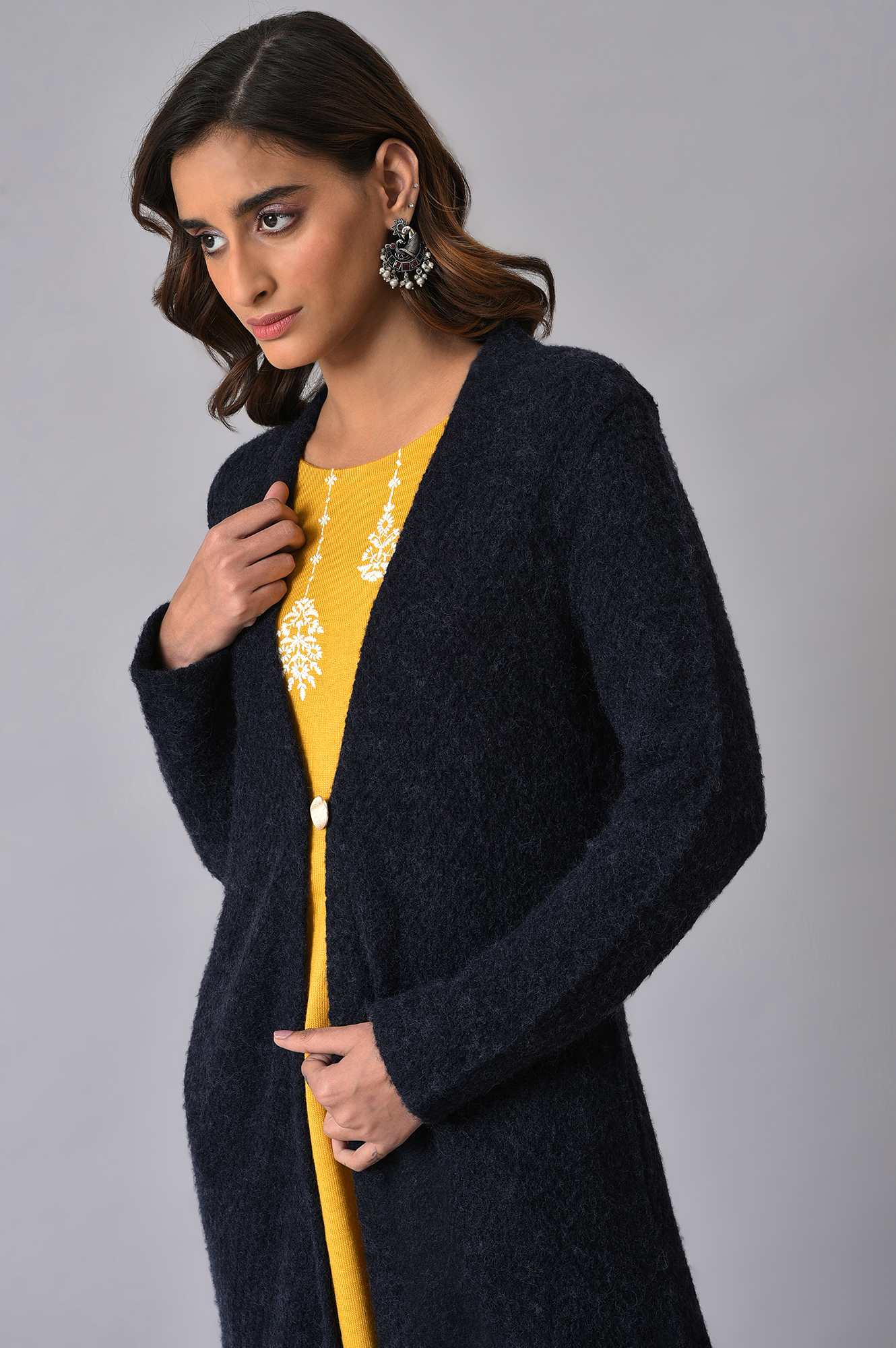 Blue Winter Women Cardigan - Image 5